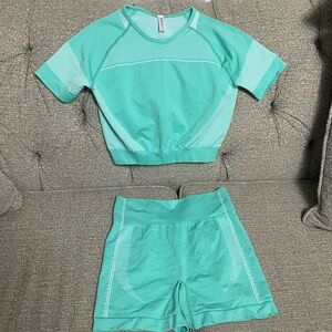 Kimberly C Women’s Set 2 Piece Short Sleeve Spandex Active Wear